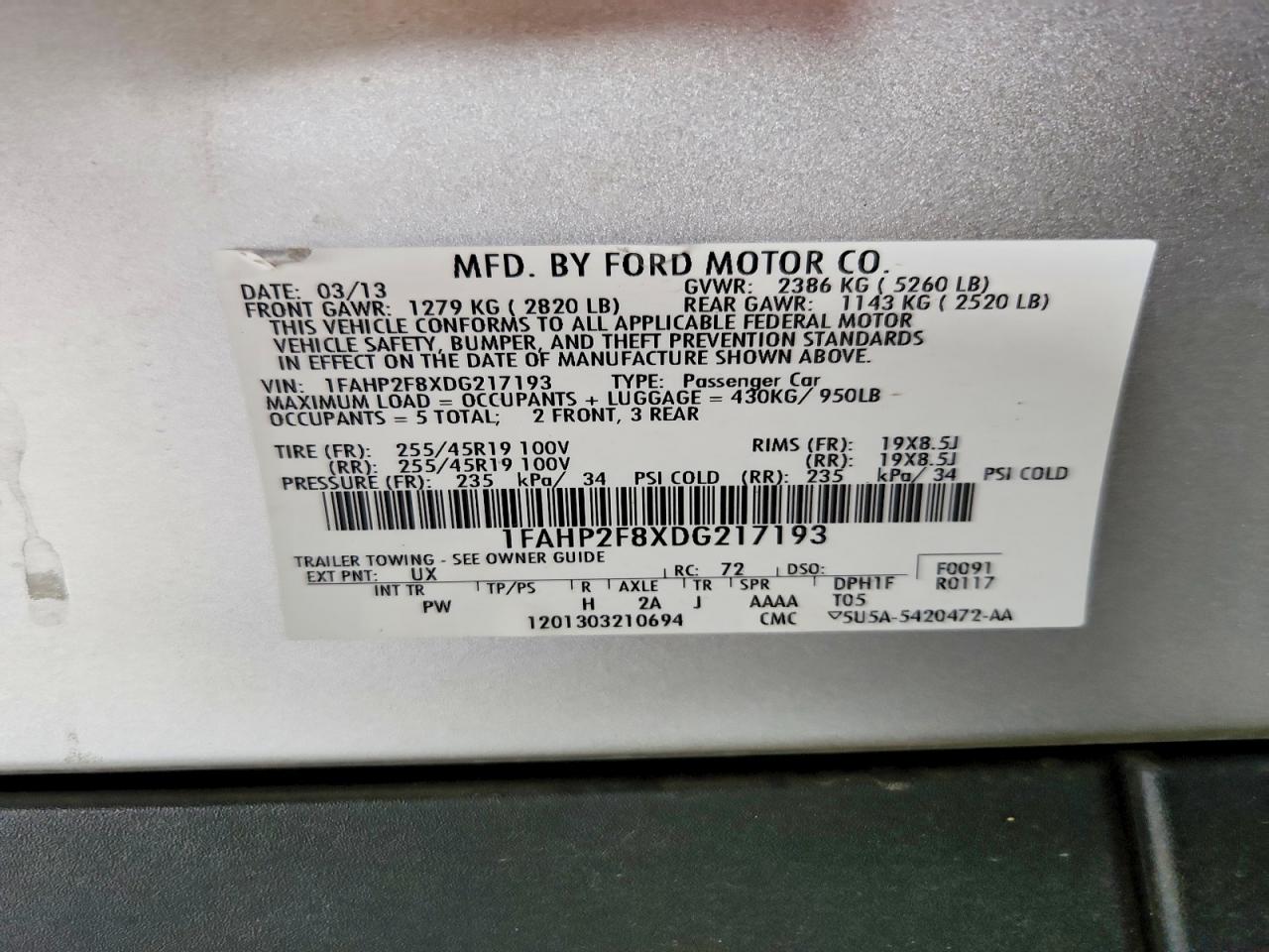 2013 Ford Taurus Limited Gray vin: 1FAHP2F8XDG217193