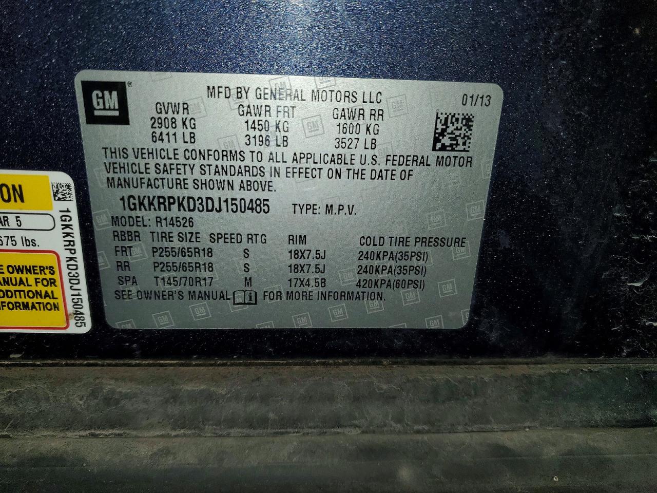 2013 Gmc Acadia Sle Blue vin: 1GKKRPKD3DJ150485