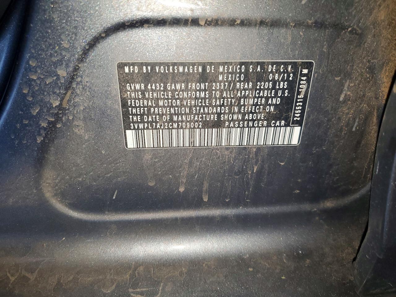 2012 Volkswagen Jetta Tdi Gray vin: 3VWPL7AJ2CM709002