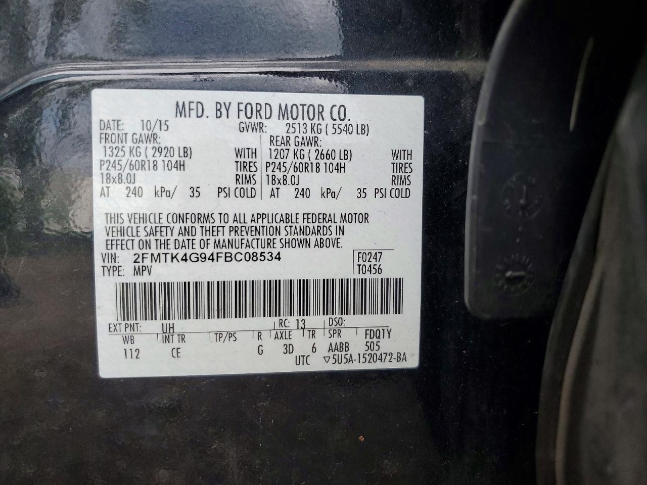 2015 Ford Edge Se Black vin: 2FMTK4G94FBC08534