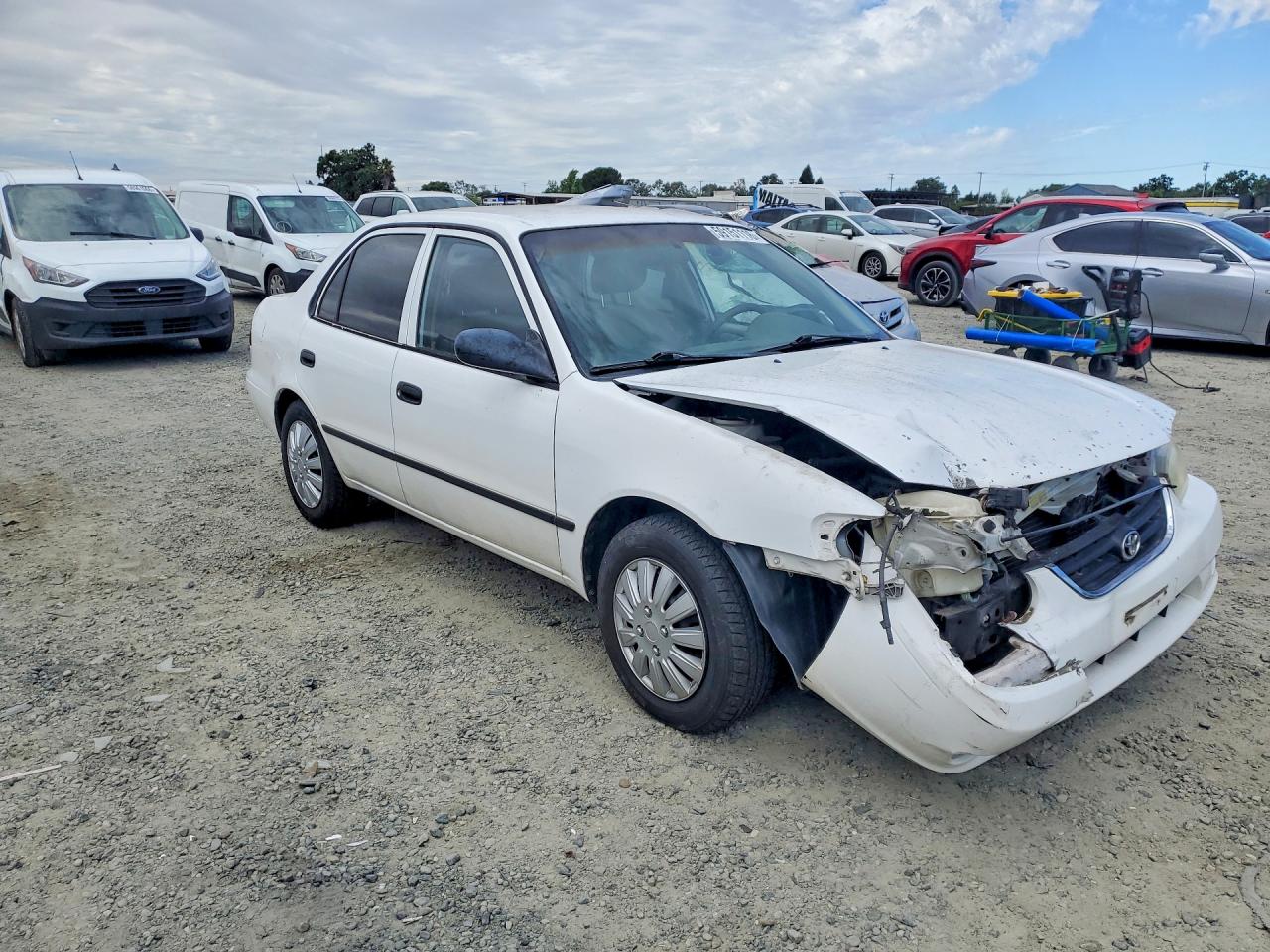 2002 Toyota Corolla Ce White vin: 1NXBR12E02Z585750