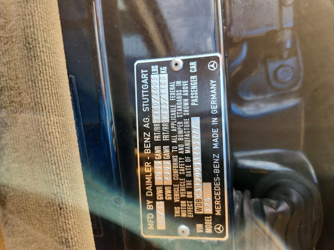 1986 Mercedes-benz 560 Sel Blue vin: WDBCA39D0GA265277
