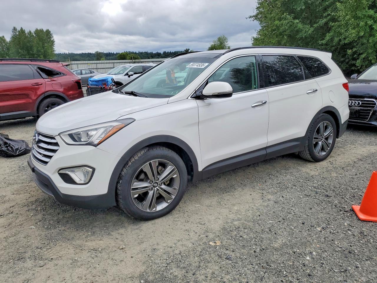 2014 Hyundai Santa Fe Limited White vin: KM8SR4HF8EU041602