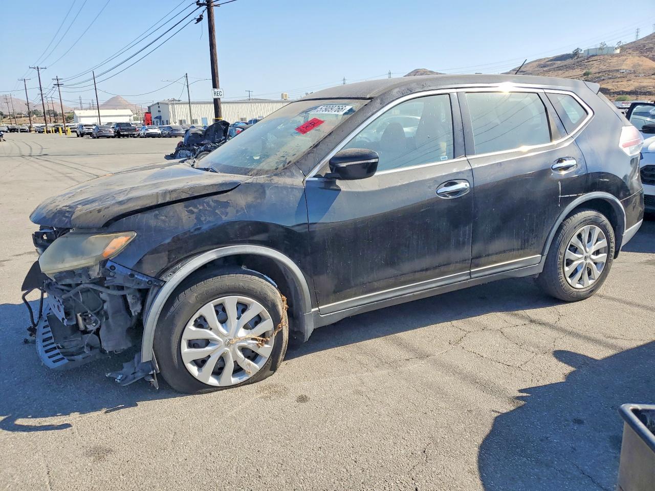 2015 Nissan Rogue S Black vin: KNMAT2MTXFP506155