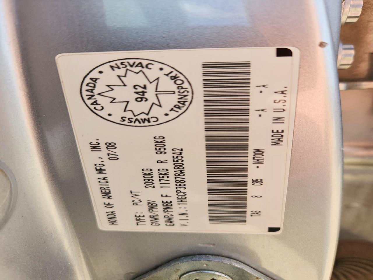 2008 Honda Accord Exl Silver vin: 1HGCP36878A805542