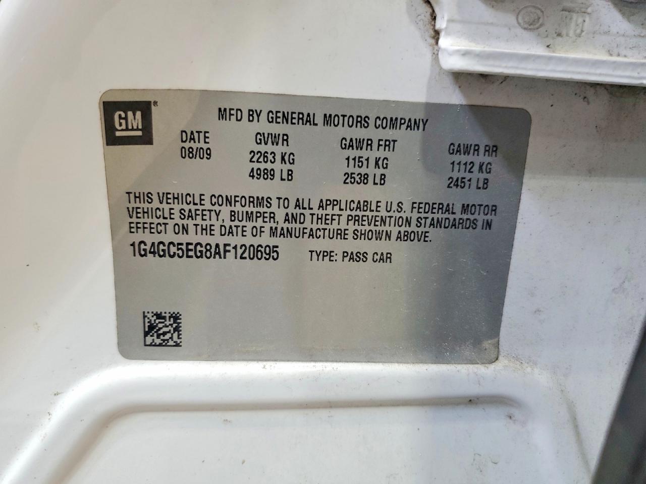2010 Buick Lacrosse Cxl White vin: 1G4GC5EG8AF120695