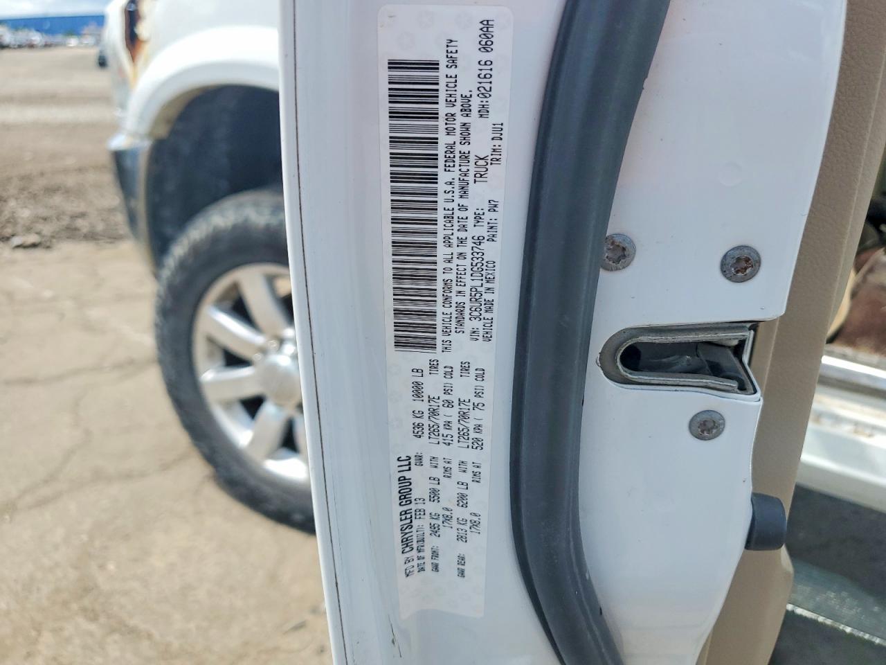 2013 Ram 2500 Longhorn White vin: 3C6UR5PL1DG533746