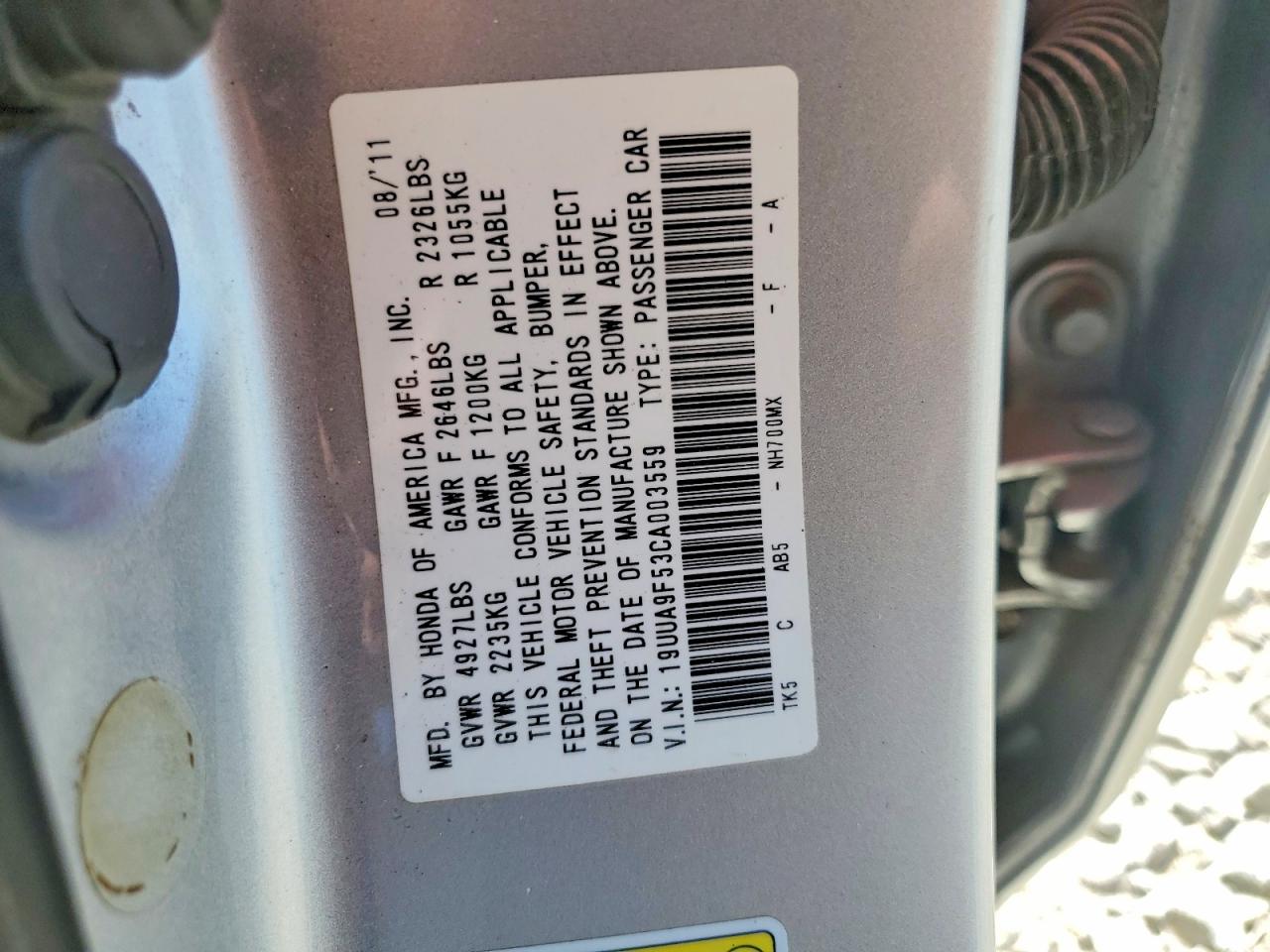 2012 Acura Tl Silver vin: 19UUA9F53CA003559