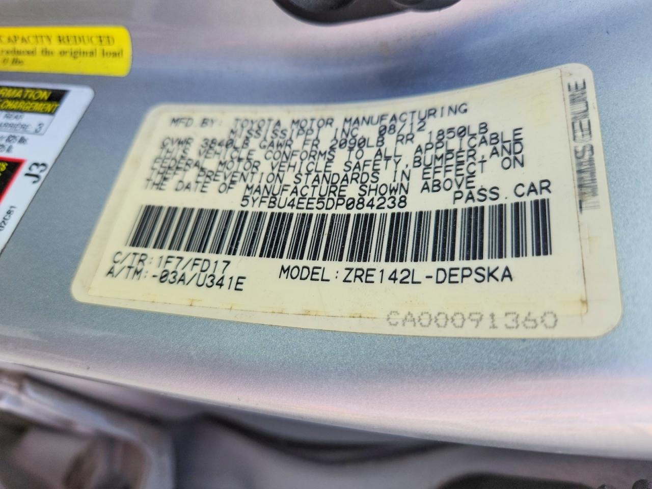 2013 Toyota Corolla S Silver vin: 5YFBU4EE5DP084238