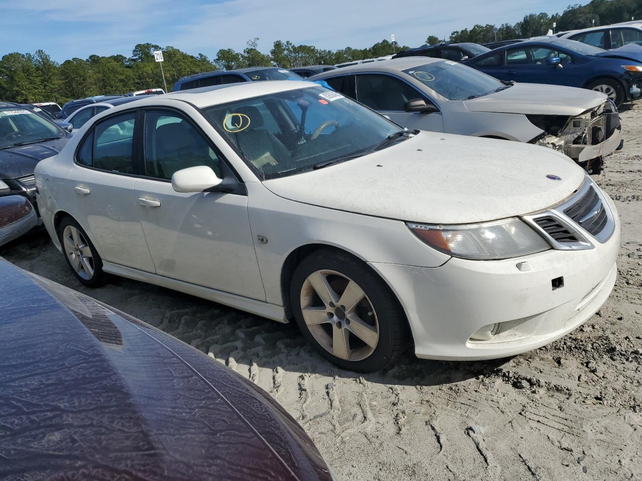 2009 Saab 9-3 2.0t White vin: YS3FB49Y391004063