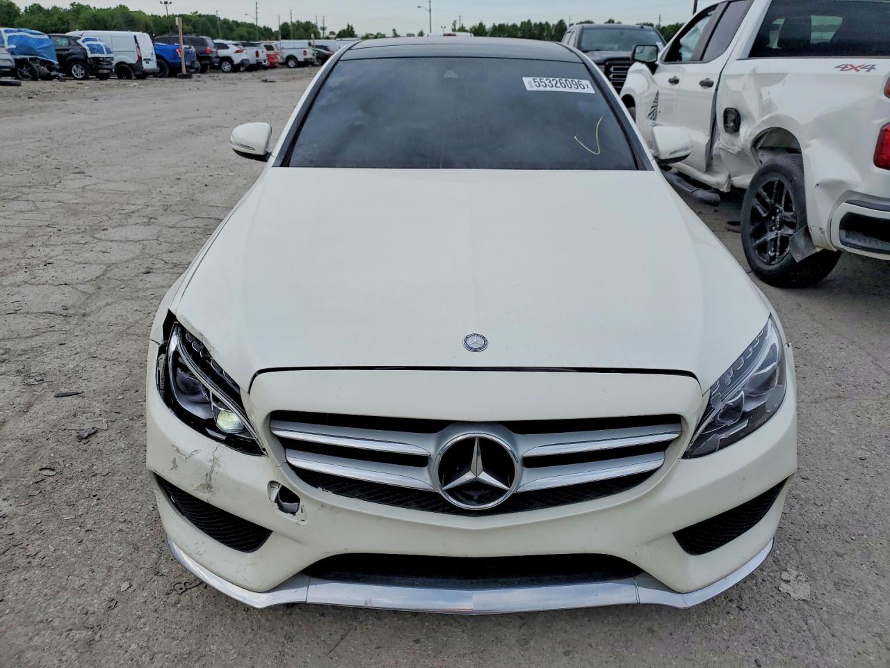 2015 Mercedes-benz C 400 4matic White vin: 55SWF6GB1FU030555