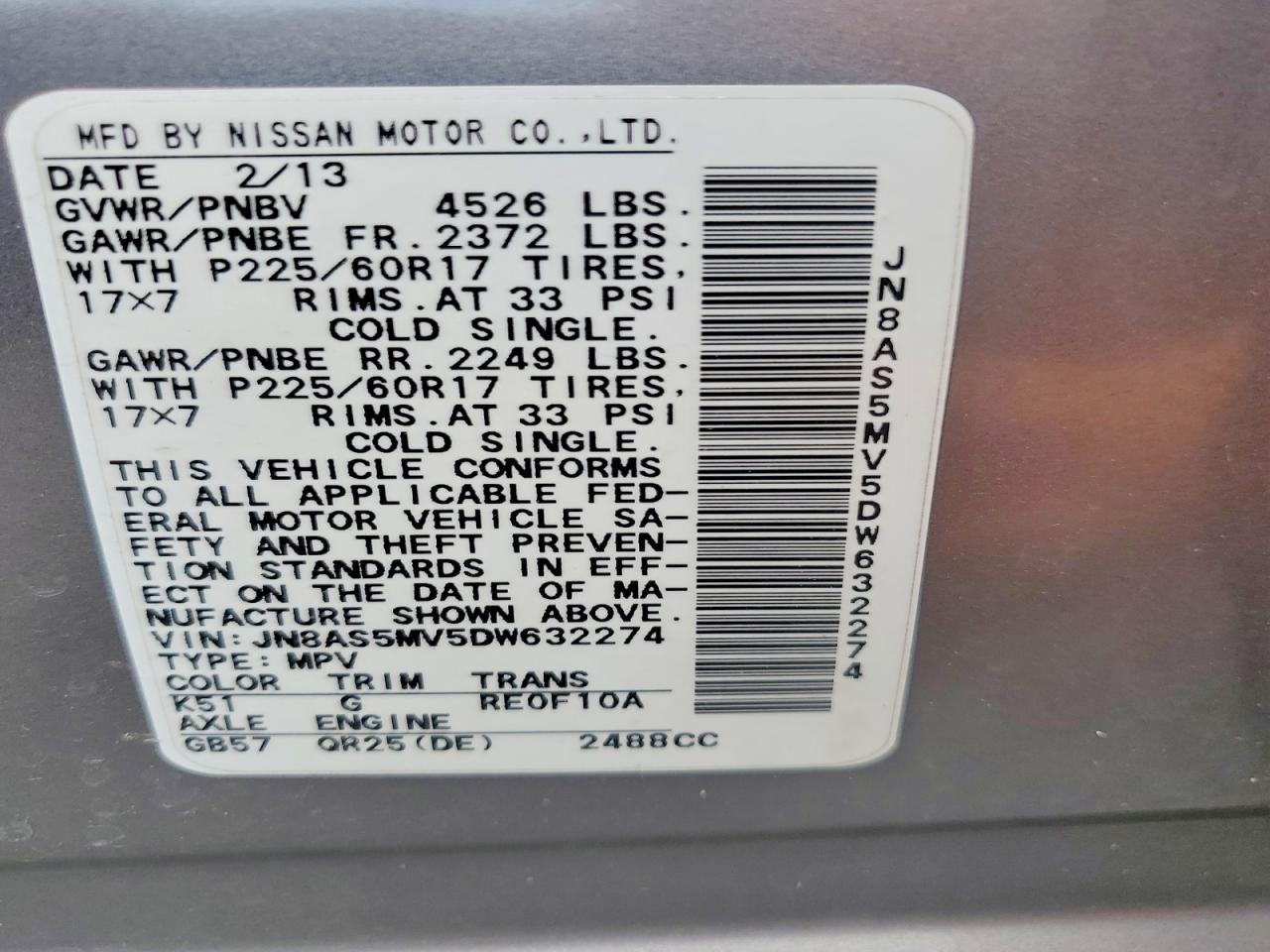 2013 Nissan Rogue S Gray vin: JN8AS5MV5DW632274