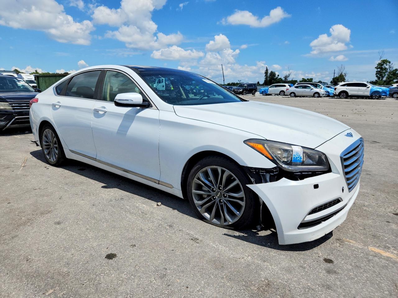 2015 Hyundai Genesis 3.8l White vin: KMHGN4JE2FU033824