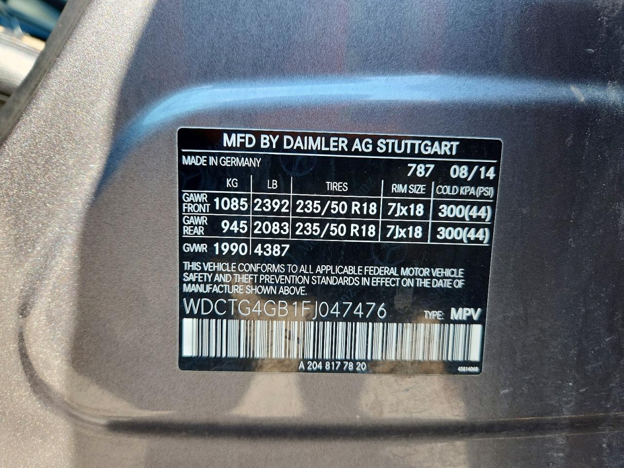 2015 Mercedes-benz Gla 250 4matic Gray vin: WDCTG4GB1FJ047476