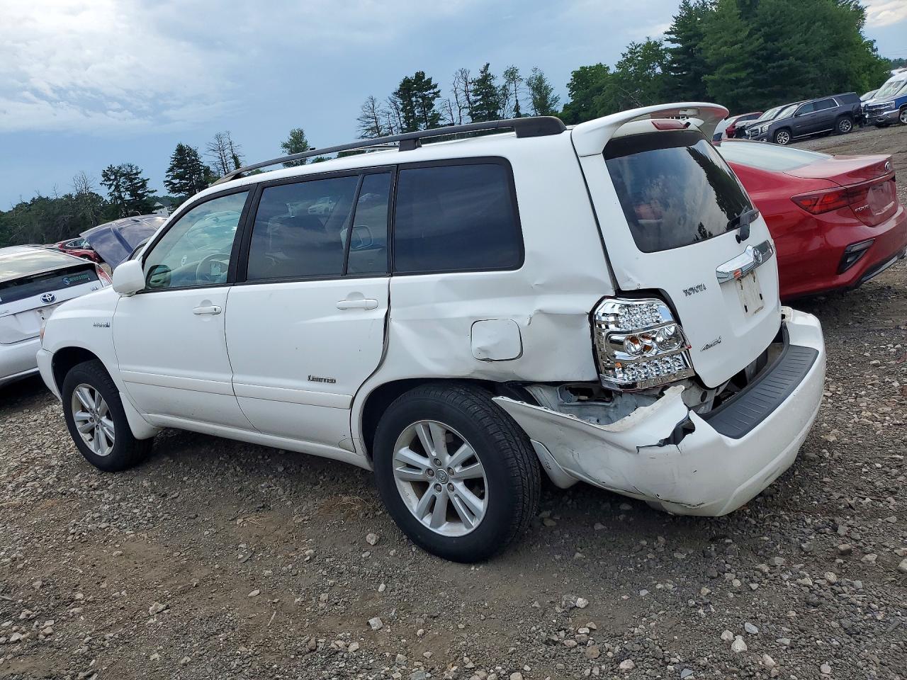 2007 Toyota Highlander Hybrid White vin: JTEHW21A870036819