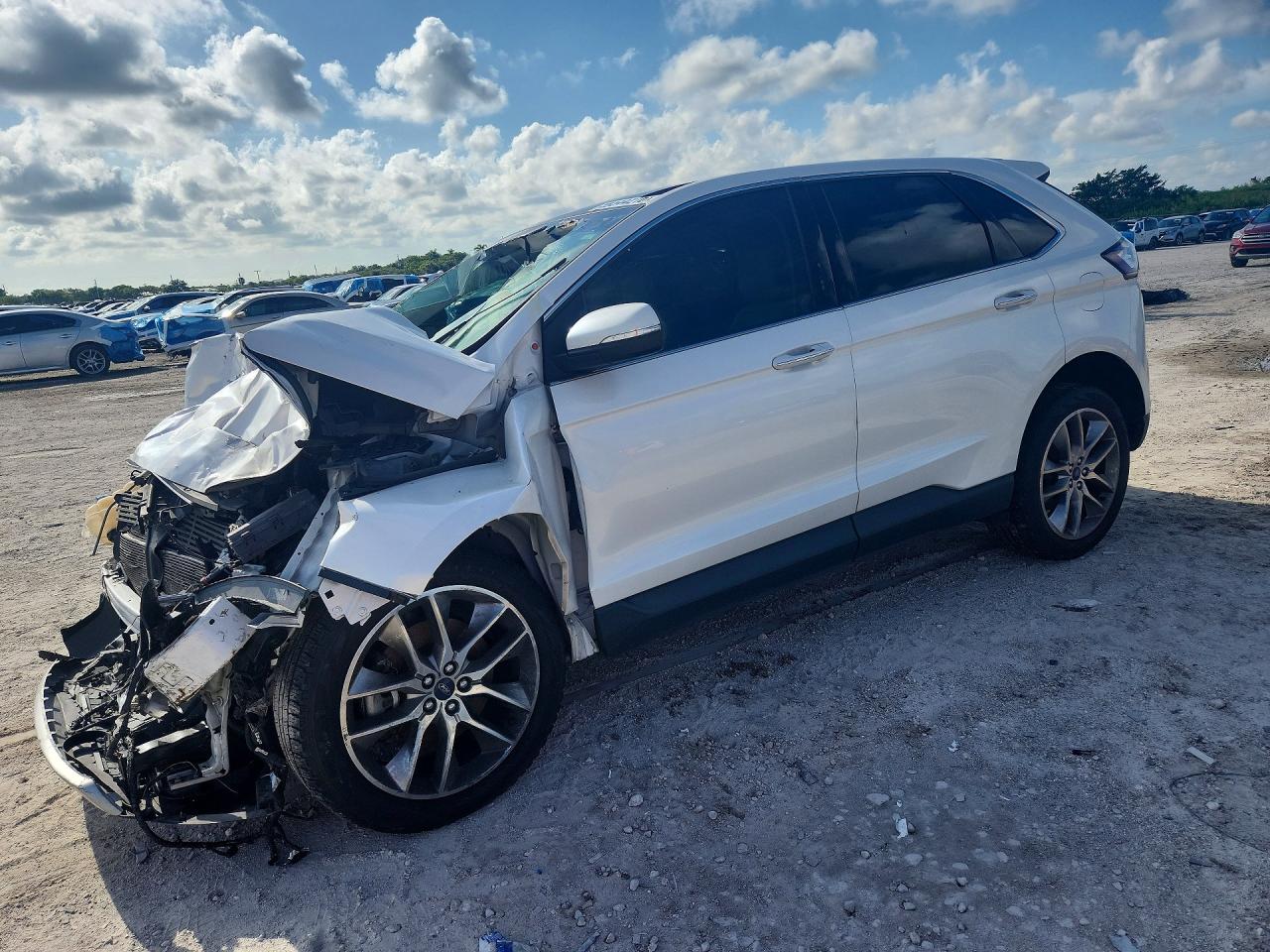2015 Ford Edge Titanium White vin: 2FMPK3K85FBB25222