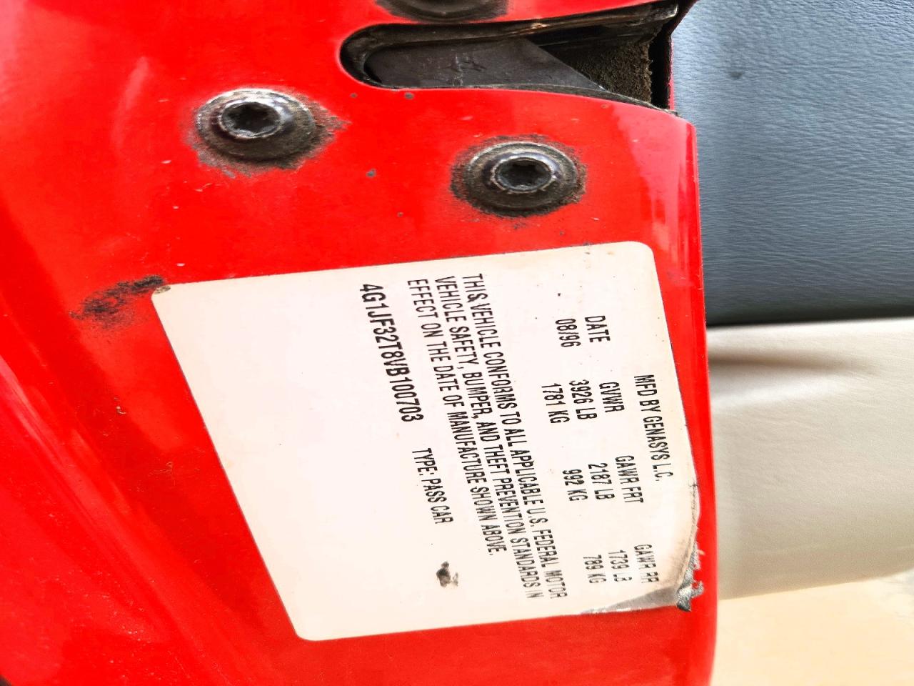 1997 Chevrolet Cavalier Ls Red vin: 4G1JF32T8VB100703