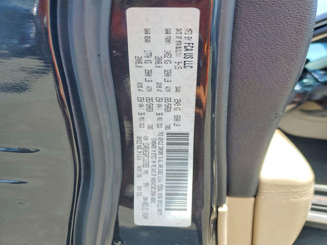 2015 Dodge Durango Citadel Black vin: 1C4RDHEG0FC127855