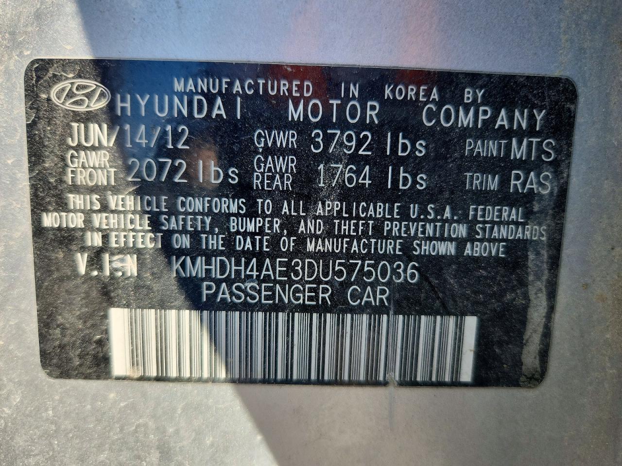 2013 Hyundai Elantra Gls Silver vin: KMHDH4AE3DU575036