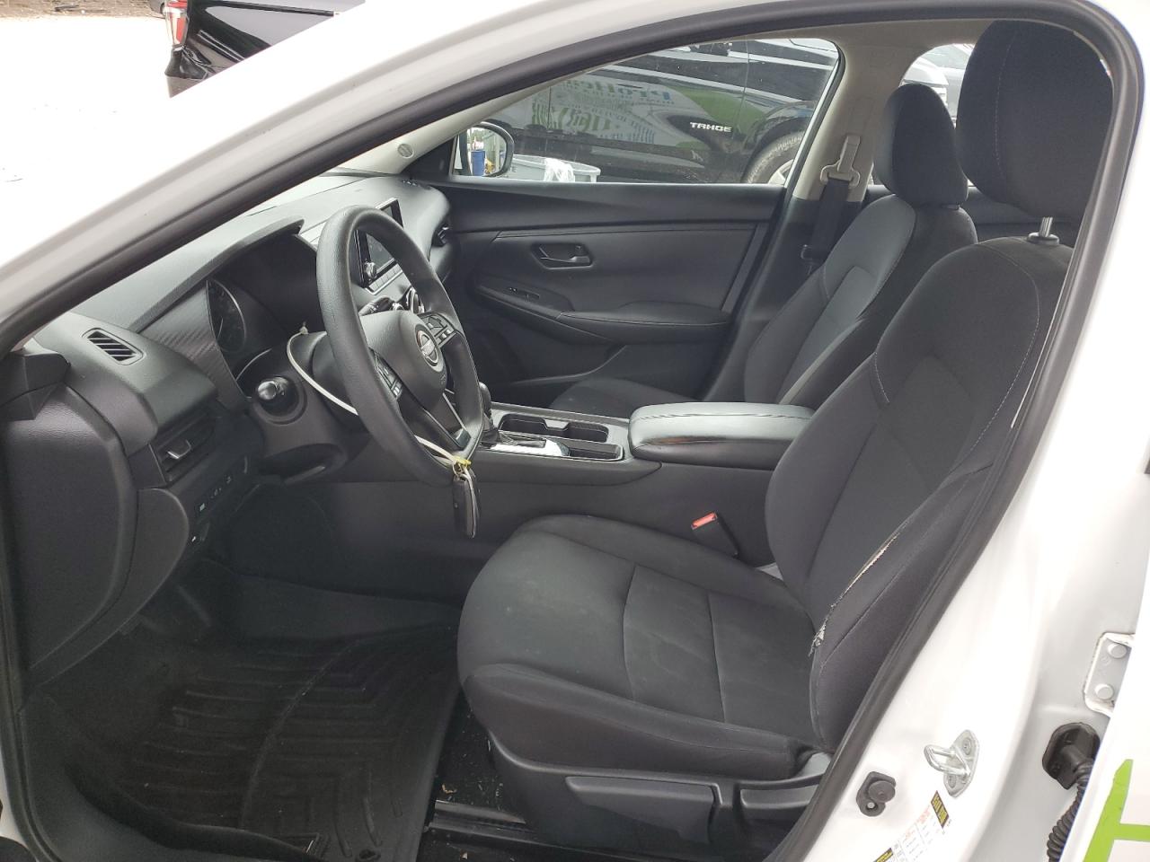 2024 Nissan Sentra S White vin: 3N1AB8BV7RY257362 Damage: Left Front Seat Cushion, Cut, 8 To 9 Inches