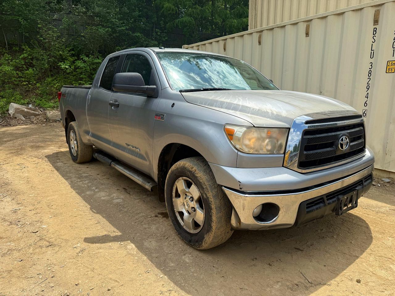 2010 Toyota Tundra Double Cab Sr5 Silver vin: 5TFUY5F12AX143337