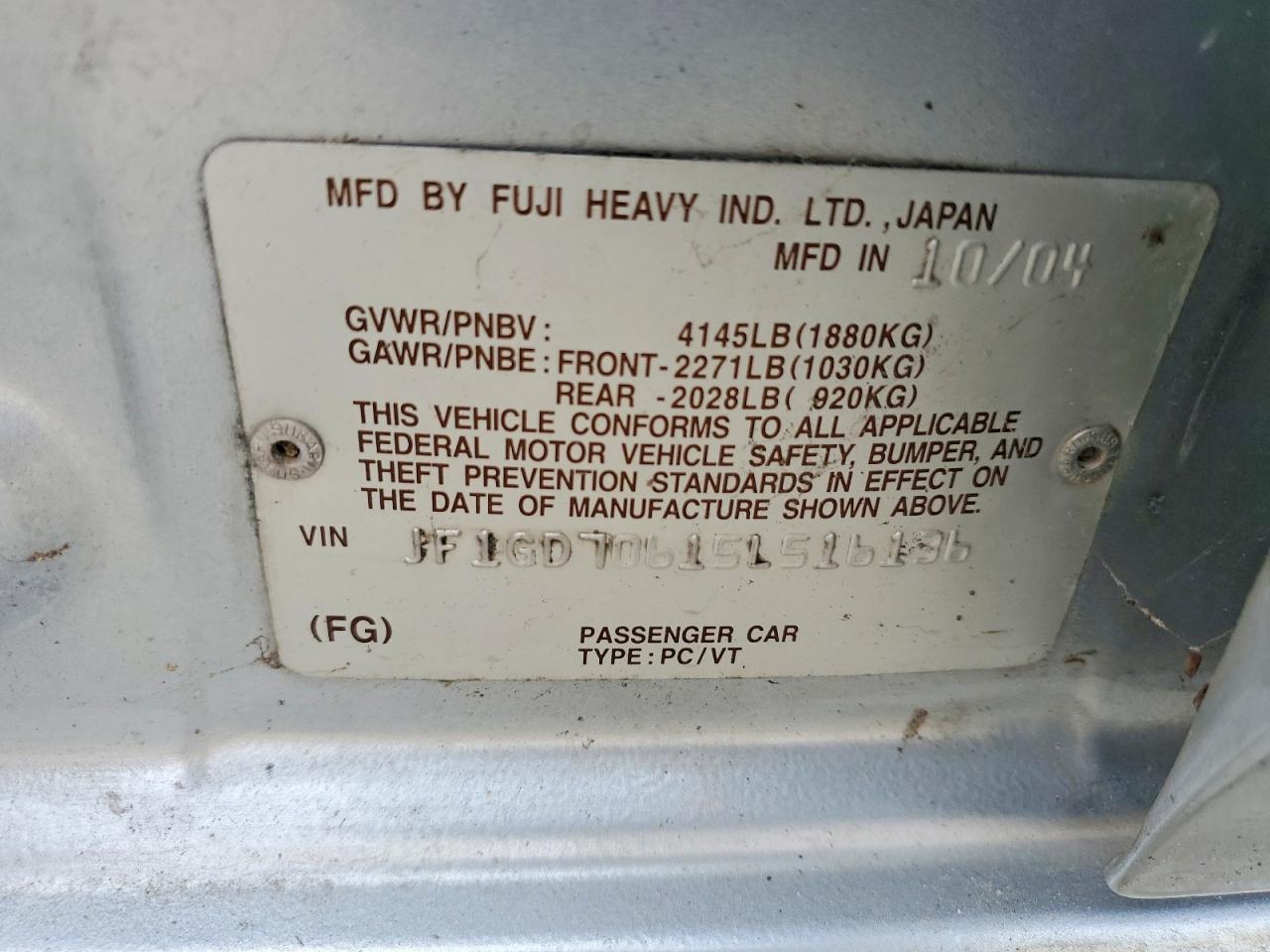 2005 Subaru Impreza Wrx Sti Серебряный vin: JF1GD70615L516136