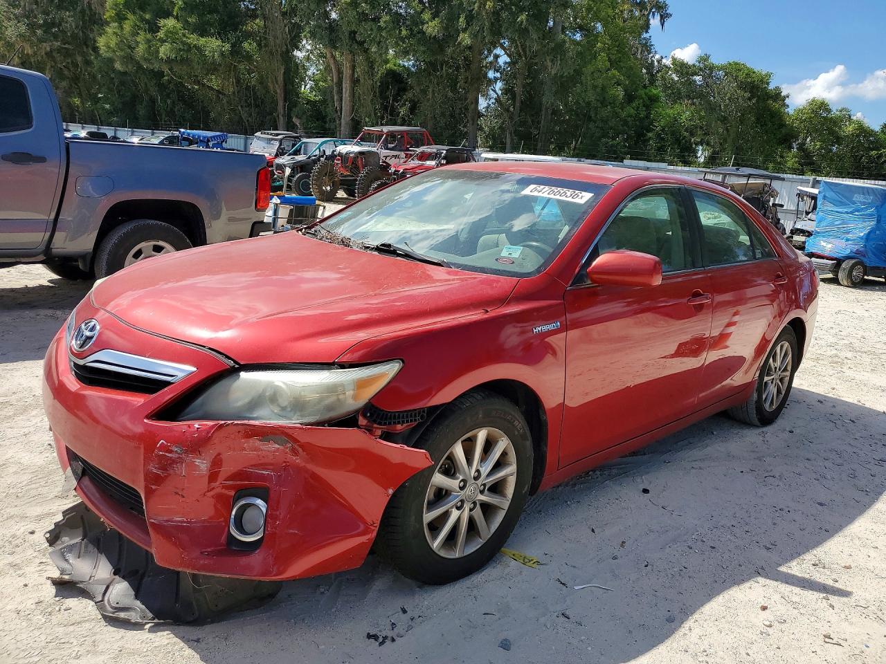 2011 Toyota Camry Hybrid Red vin: 4T1BB3EK8BU129724