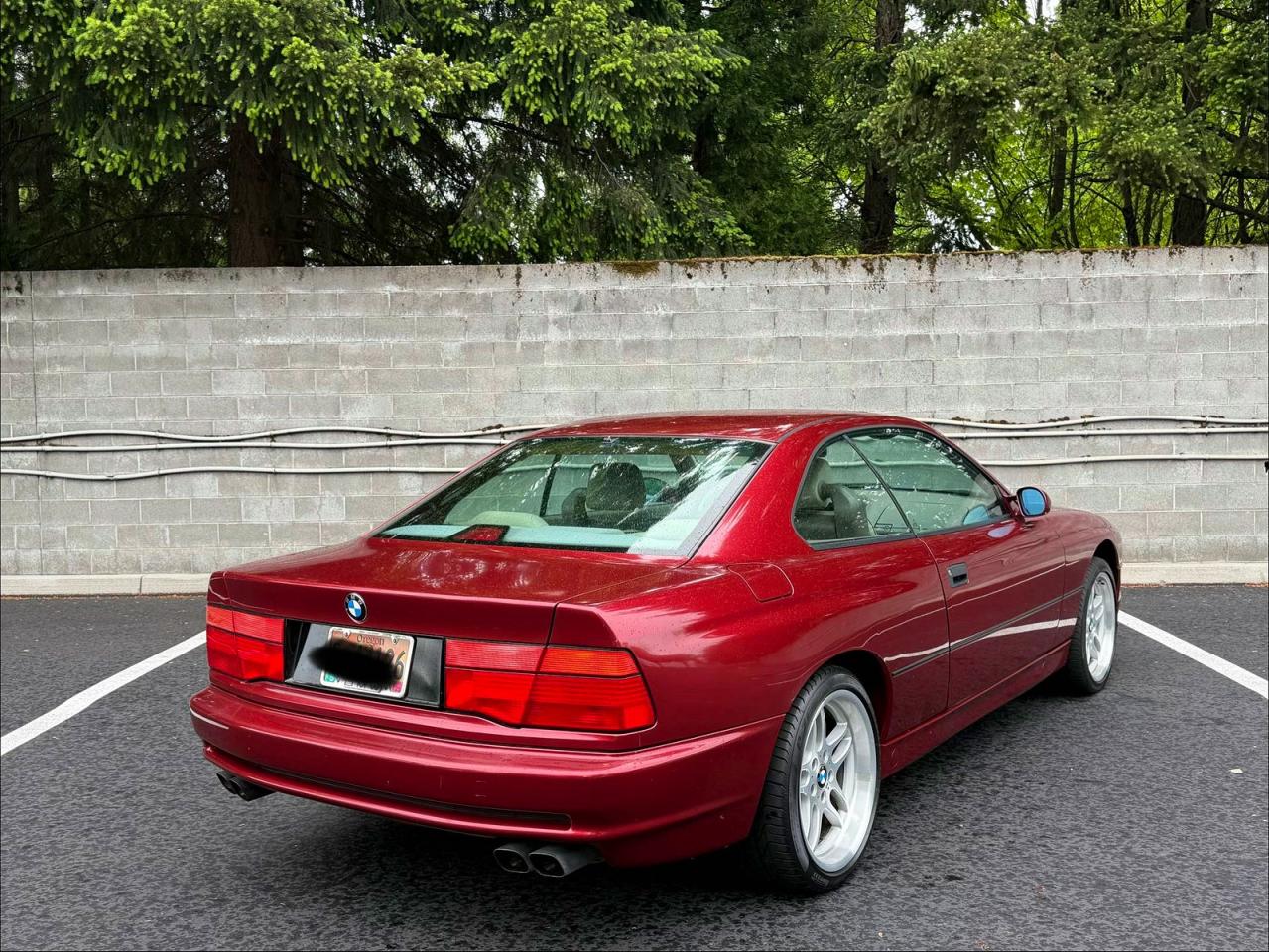 1991 Bmw 850 I Automatic Burgundy vin: WBAEG2319MCB73201
