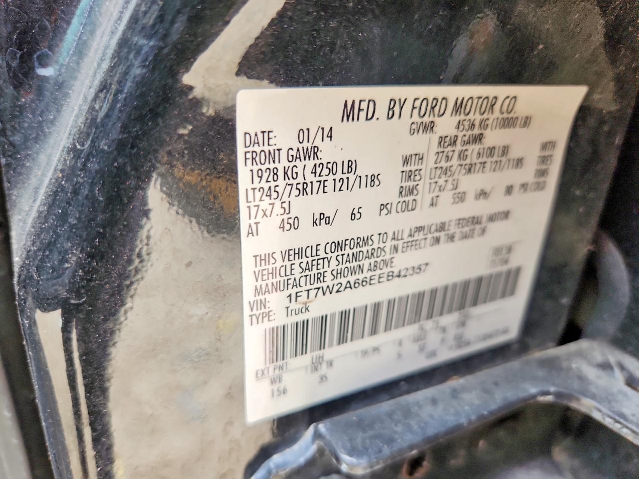 2014 Ford F250 Super Duty Black vin: 1FT7W2A66EEB42357