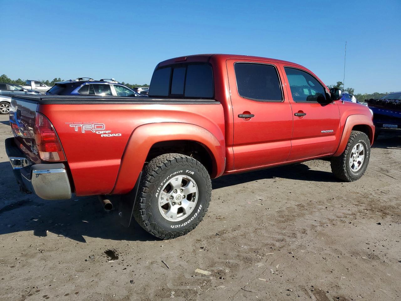 2007 Toyota Tacoma Double Cab Red vin: 5TELU42N97Z368687