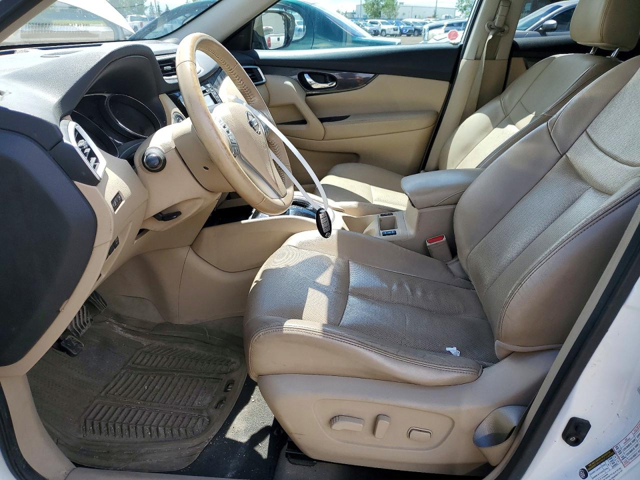 2015 Nissan Rogue S White vin: 5N1AT2MV9FC804233