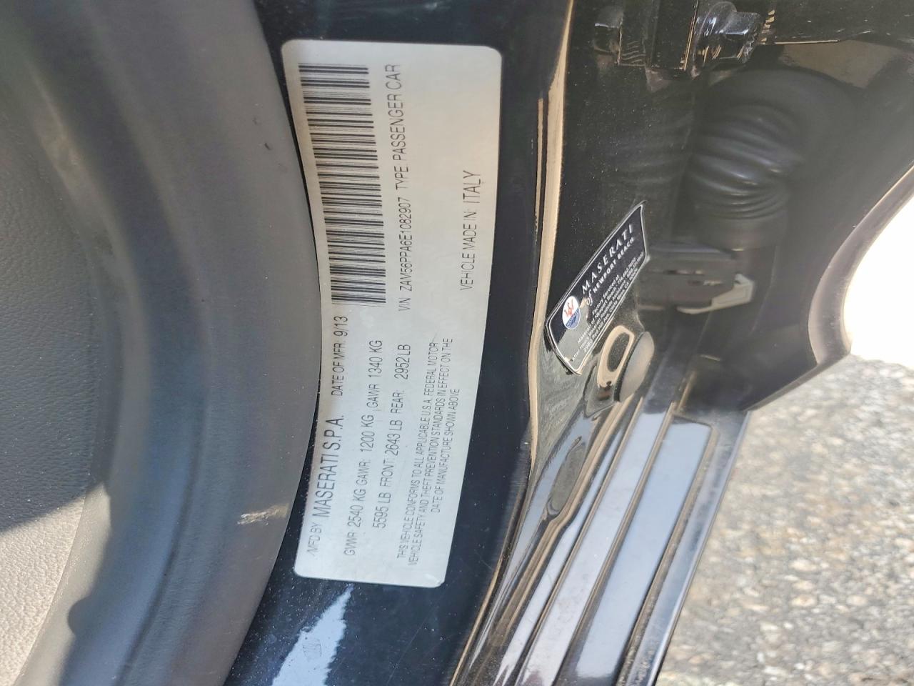 2014 Maserati Quattroporte Gts Black vin: ZAM56PPA6E1082907