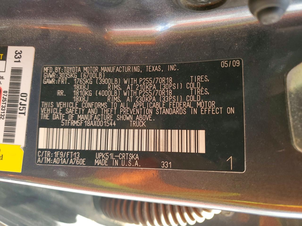 2010 Toyota Tundra Double Cab Sr5 Gray vin: 5TFRM5F18AX001544