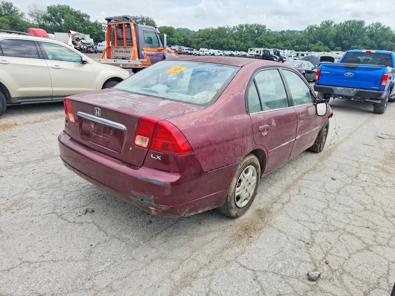 2002 Honda Civic Lx Темно-бордовый vin: 2HGES16672H520794