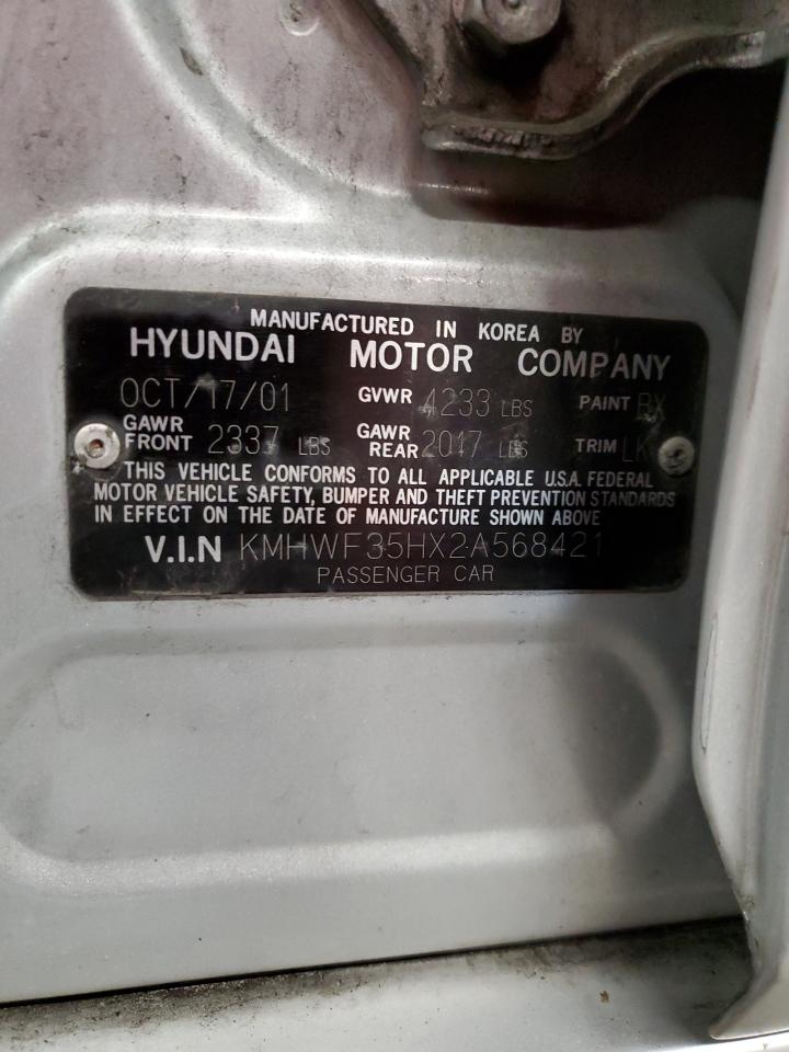 2002 Hyundai Sonata Gls Серебряный vin: KMHWF35HX2A568421