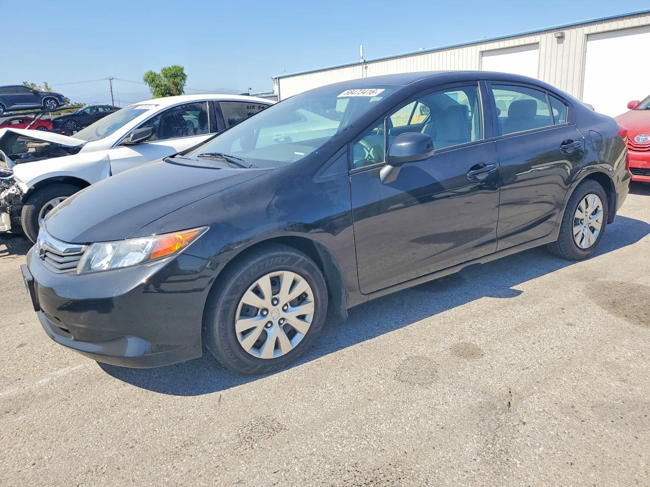 2012 Honda Civic Lx Black vin: 19XFB2F59CE378915
