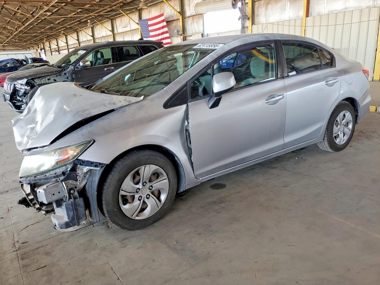 2013 Honda Civic Lx Silver vin: 2HGFB2F50DH300398