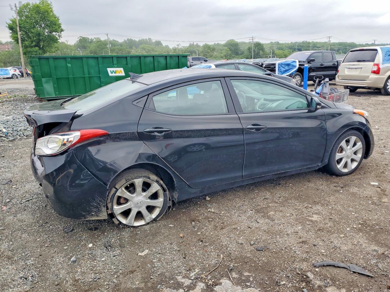 2012 Hyundai Elantra Limited Black vin: KMHDH4AE6CU273951