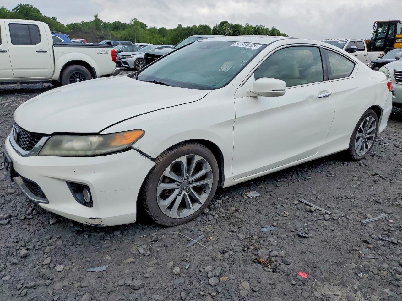 2013 Honda Accord Exl White vin: 1HGCT2B83DA008078