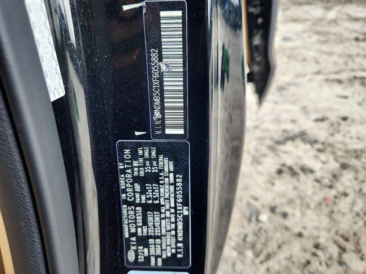 2015 Kia Sedona Lx Gray vin: KNDMB5C1XF6055882