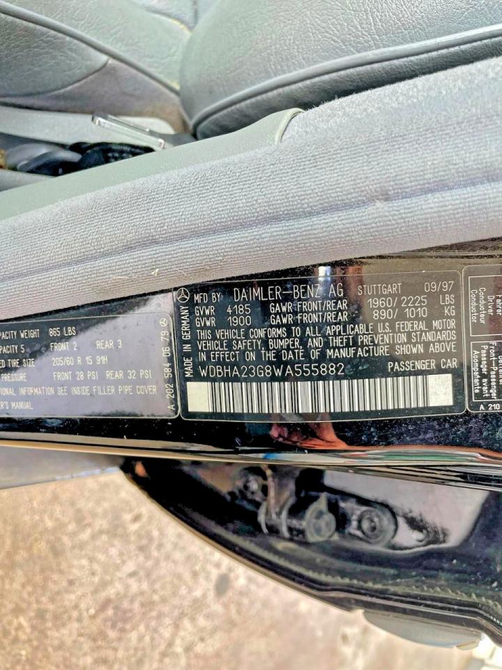 1998 Mercedes-benz C 230 Black vin: WDBHA23G8WA555882