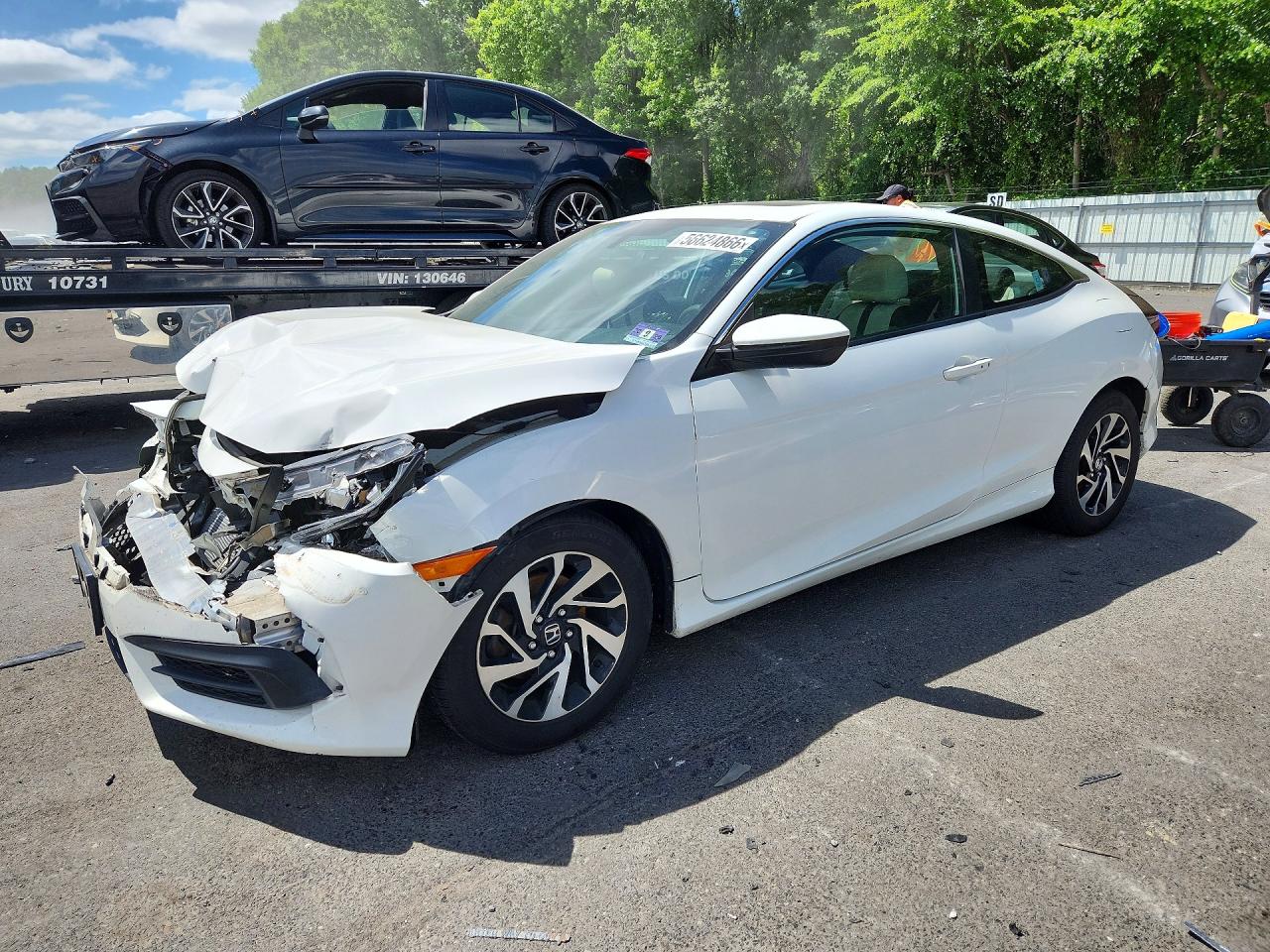 2017 Honda Civic Lx White vin: 2HGFC4B0XHH306153