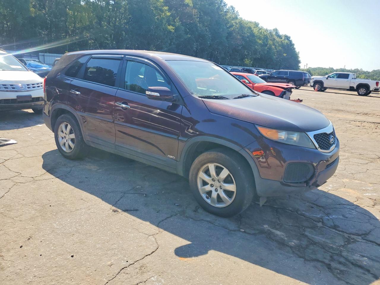 2011 Kia Sorento Lx Burgundy vin: 5XYKTCA18BG074529