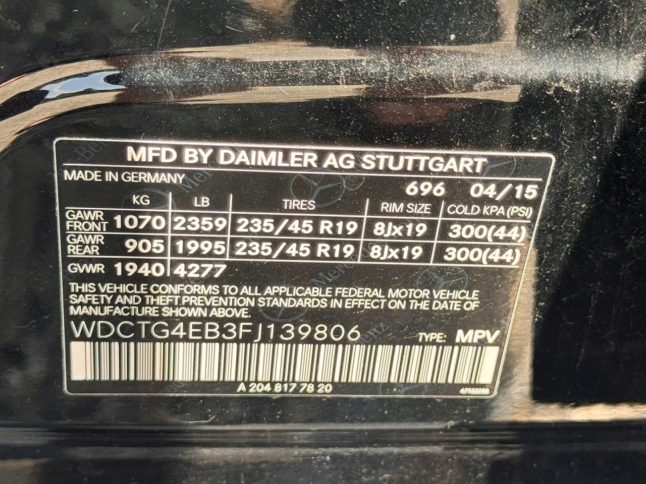 2015 Mercedes-benz Gla 250 Black vin: WDCTG4EB3FJ139806
