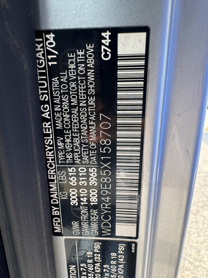 2005 Mercedes-benz G 500 Silver vin: WDCYR49E85X158707