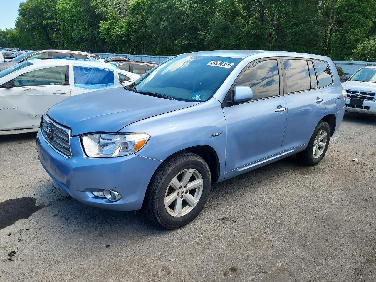 2008 Toyota Highlander Hybrid Blue vin: JTEEW41A482023974