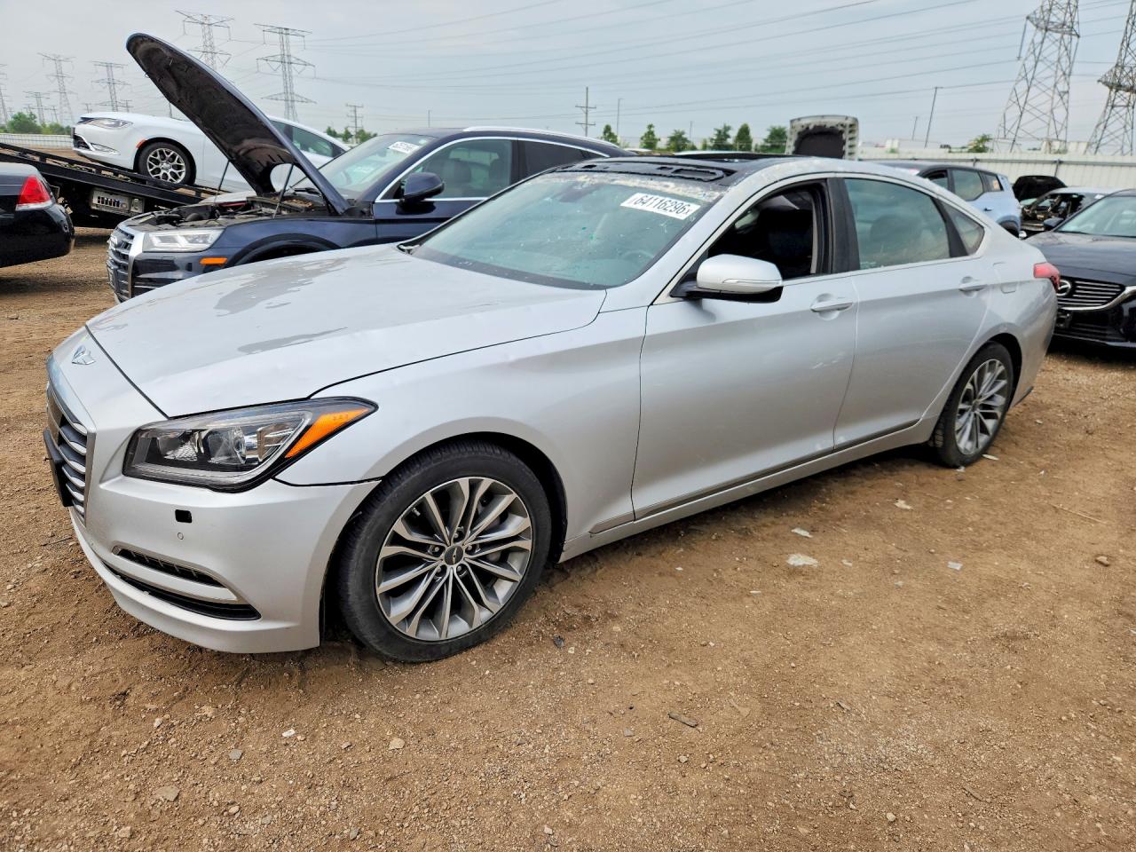 2015 Hyundai Genesis 3.8l Silver vin: KMHGN4JE1FU064482