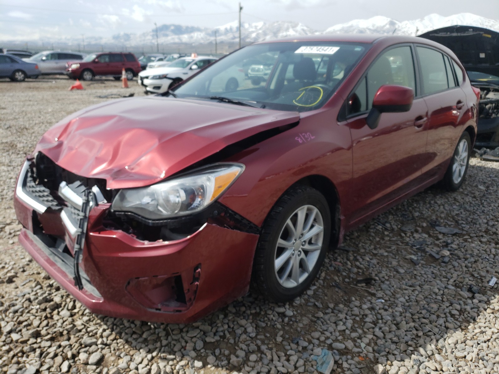 2013 Subaru Impreza Premium Red vin: JF1GPAC65D2849055