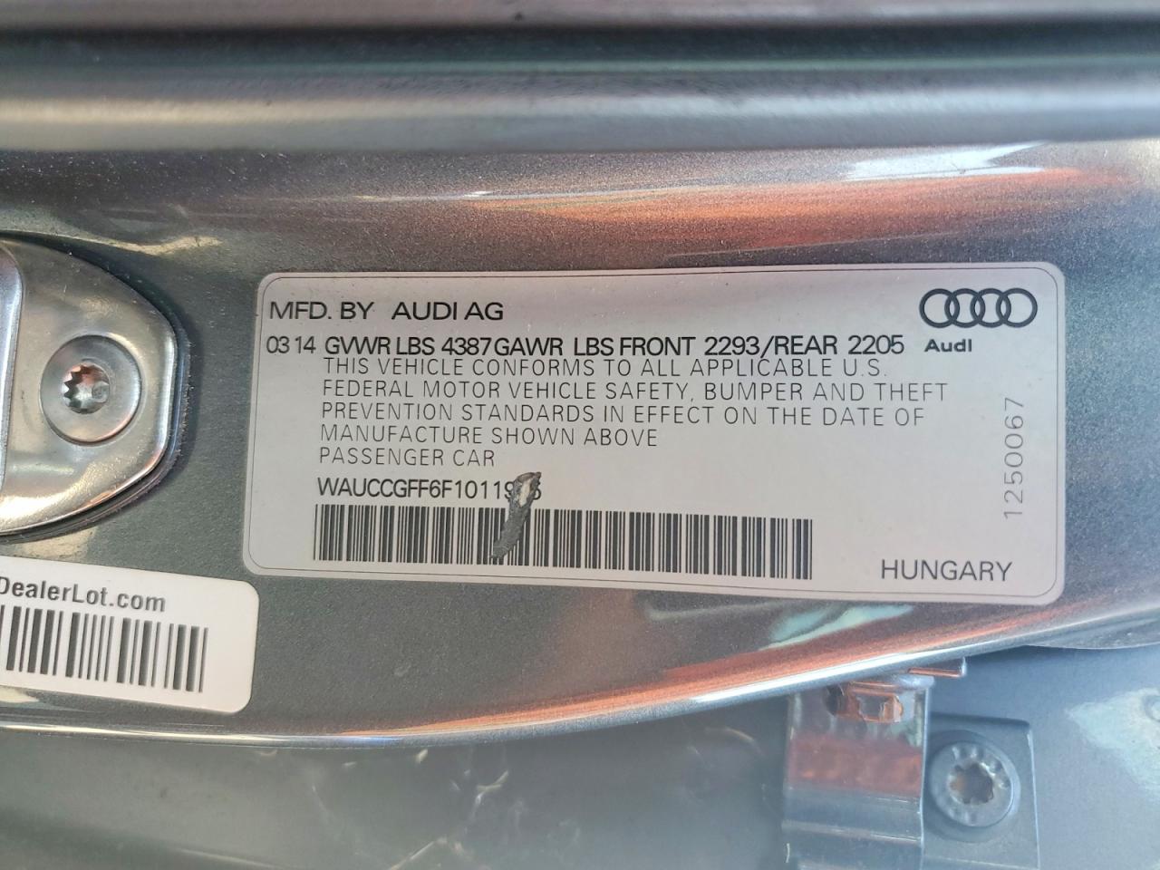 2015 Audi A3 Premium Plus Gray vin: WAUCCGFF6F1011965