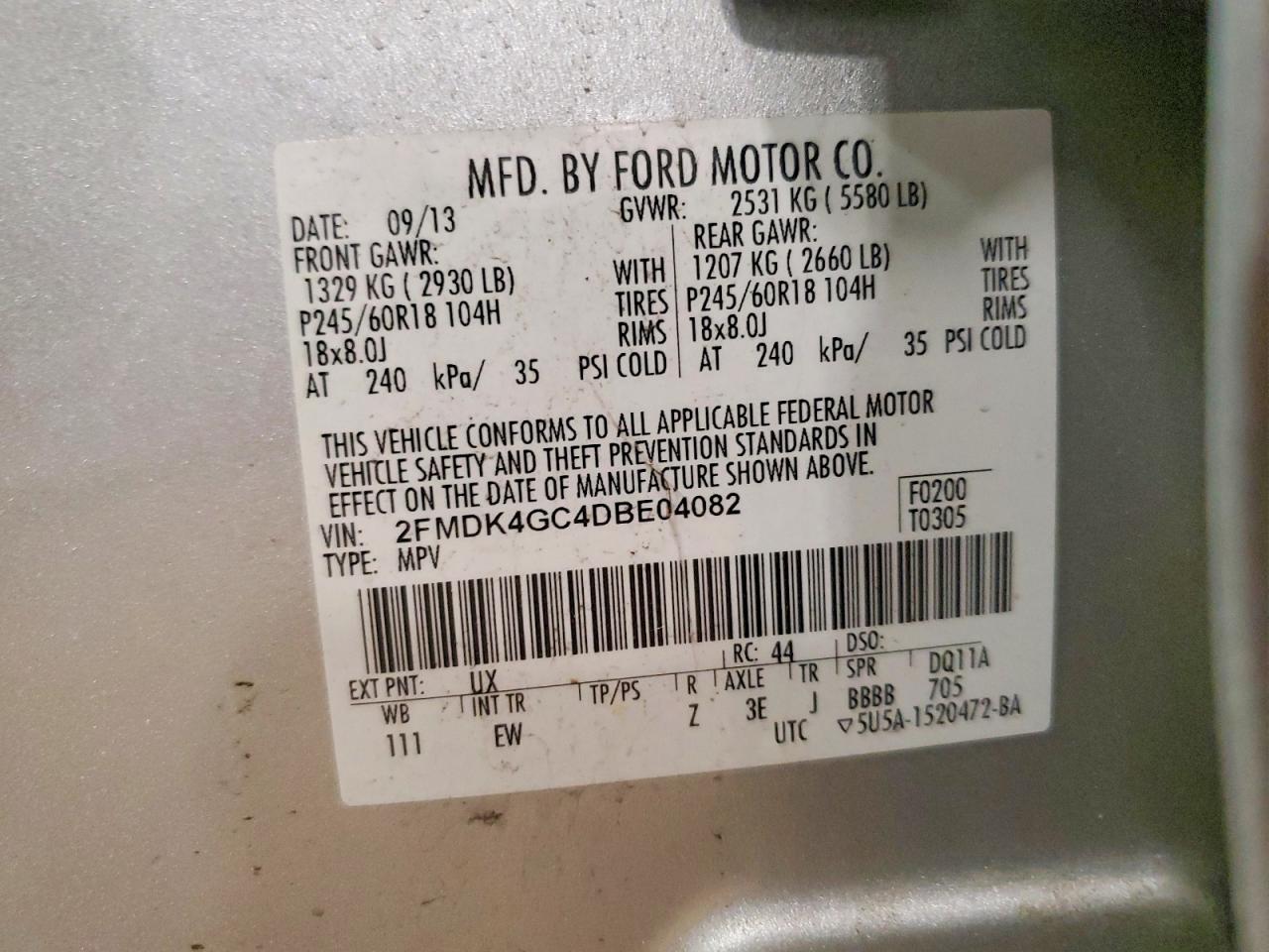 2013 Ford Edge Se Silver vin: 2FMDK4GC4DBE04082